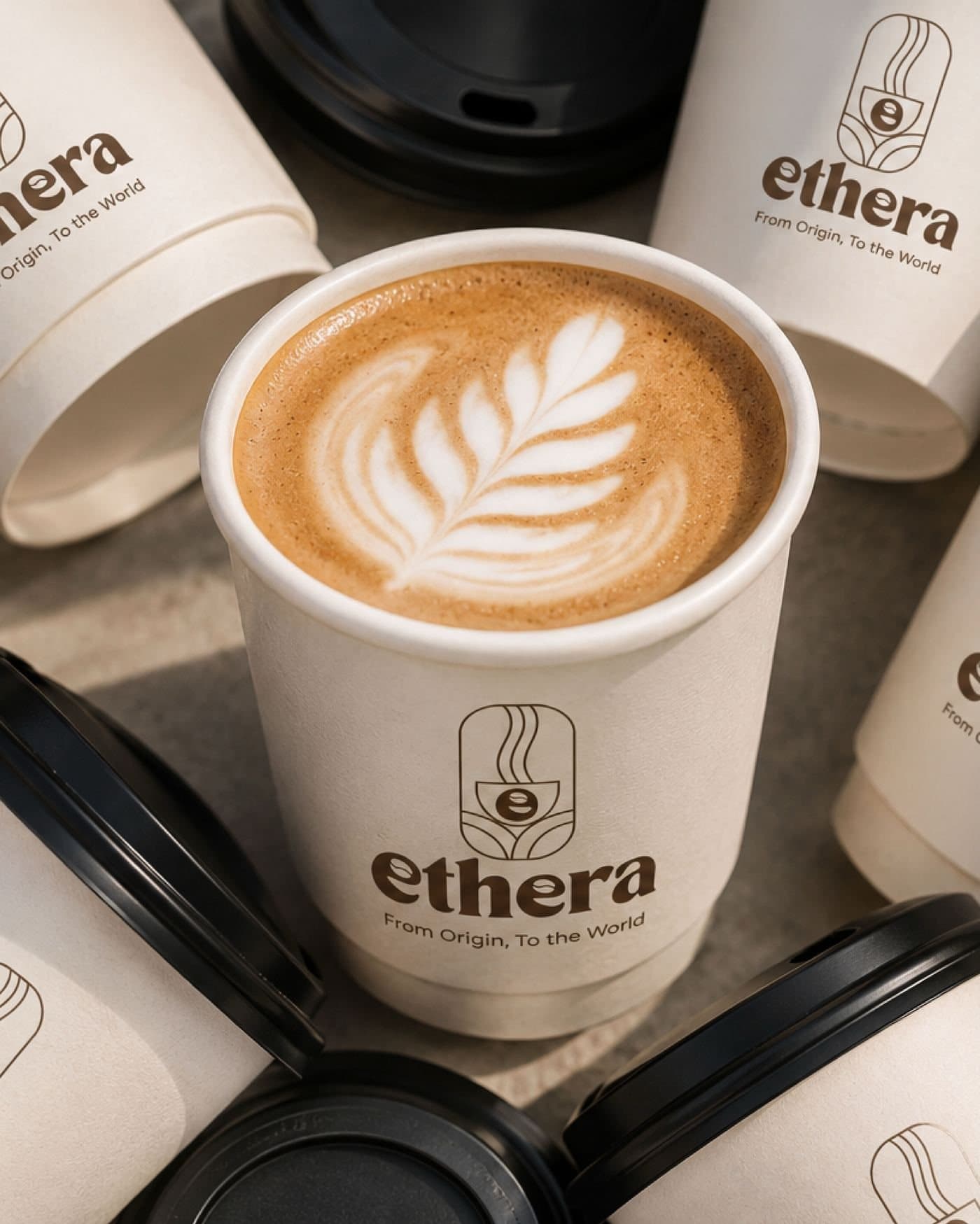 Ethera Kaffeebecher mit Latte Art